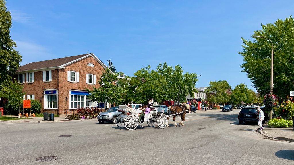 Photo of a horse and carriage on Queen Street in Niagara-on-the-Lake